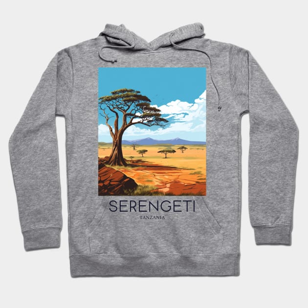 A Pop Art Travel Print of the Serengeti National Park - Tanzania Hoodie by Studio Red Koala